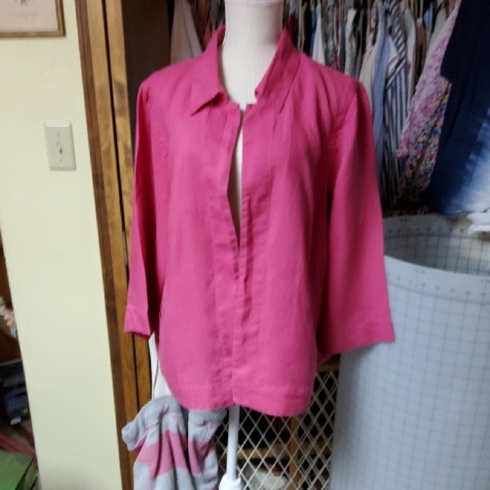 Eileen Fisher Vibrant Pink Button Down Shirt